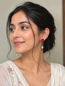 Rose & Pearl Drop Earrings
