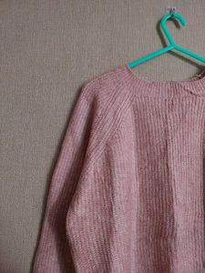 Pink Knit Pullover Sweater
