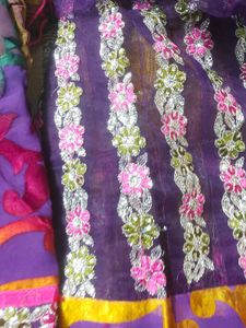 designer Purple Saree