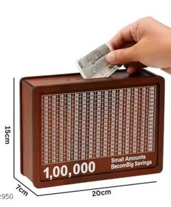 Wooden Money Saving Box – ₹1,00,000 Savings
