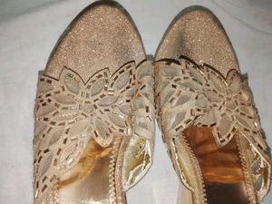 Sparkling Gold Embellished  Sandals