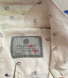 Men's White Printed Casual Shirt