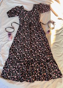Chic Floral Print  Dress