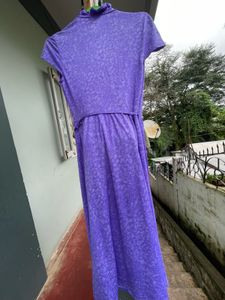 Purple Floral Wrap Dress