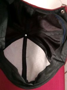 Red Baseball Cap with Unique Clip Detail