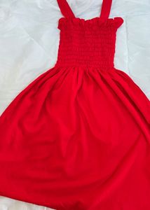 Chic Smocked Red Sundress