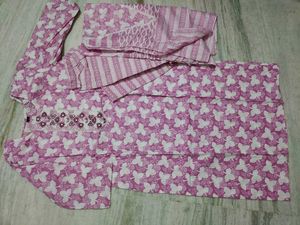 kurti plazo dupatta set cotton