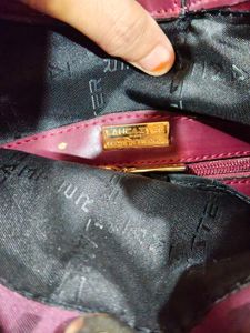 Lancaster Burgundy Monogram Tote Bag
