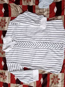 White And Black Stripe Shirt