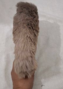 real Fuzzy Clutch with Coin Pouch