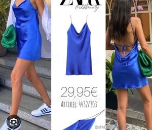 Silky Blue Slip Zara dress