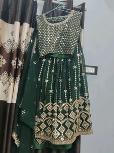 Emerald Green Embellished Lehenga Set
