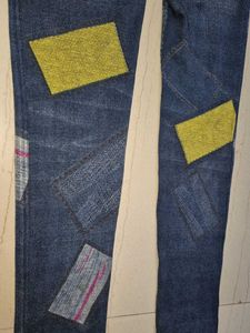 Hand-Painted Patch Jeggings.
