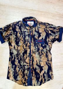 boys Camo Print Short Sleeve Shirt