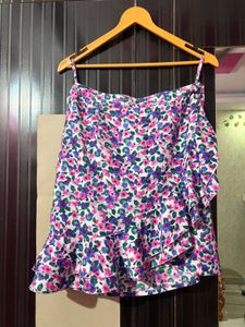 Floral Print Mini Skirt