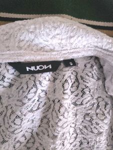White Floral Lace Crop Jacket / Top