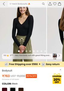 V-Neck Long Sleeve  Savana Bodysuit