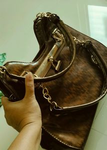 Brown &amp; Gold Tote Bag