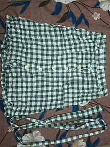 Green Gingham Mini Skirt