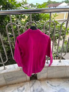 Vibrant Pink Oversized Button-Up Shirt