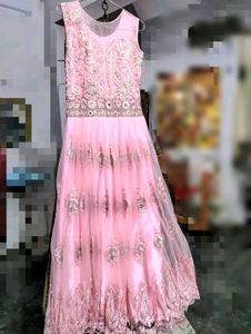 Stunning Pink Embroidered Ethnic Gown