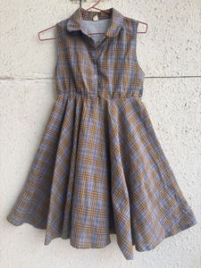 Cute Check Pattern Mini Dress