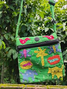 Vibrant Embroidered Sling Bag