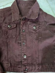 Wine denin jacket