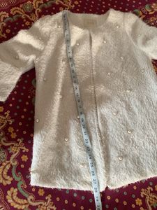 Elegant Pearl Embellished Coat