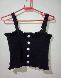Co-ords Adjustable Straps Black Top With Pants