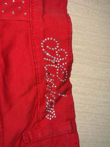 Vibrant Red Slim Fit Pants