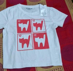 SHEIN White Cat Graphic Tee