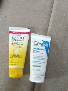 Lacto Calamine Sunscreen & CeraVe Cream