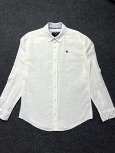 Men's Guess White Linen Shirt
