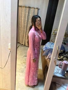 Elegant Pink Embroidered japenese Gown🎀🦋
