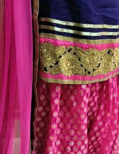 Elegant Blue &amp; Pink Lehenga Choli