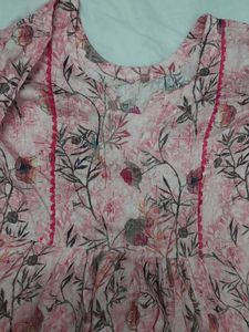 Pink Floral Kurta Set