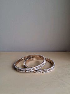 Elegant White Beaded Bangles