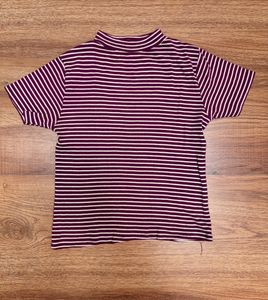 Violet Stripe Fitted Crop Top