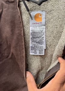 Men's Brown Sherpa Lined Hooded Jacket