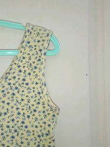 Butter Yellow Floral Mini Dress 💐