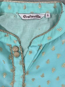 Aqua Blue Kurta Set with Palazzo