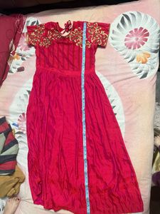 Pink Embroidered Indian Dress two tone