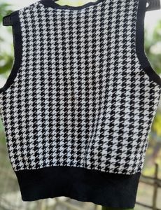 Houndstooth Vest &amp; White Bodysuit Combo