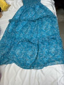 Bohemian Blue Floral Maxi Dress