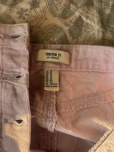 Lilac Corduroy Button-Up Mini Skirt