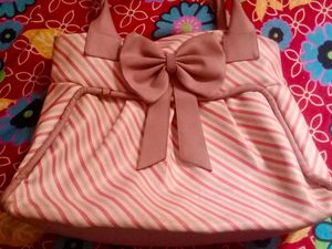 Striped Bow Handbag