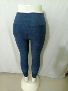 Blue Gret Sport Leggings with Pockets Free Size