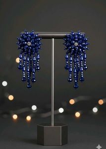 Elegant Blue Beaded Jewelry Set