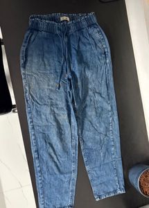 Women's Blue Denim Jogger Pants